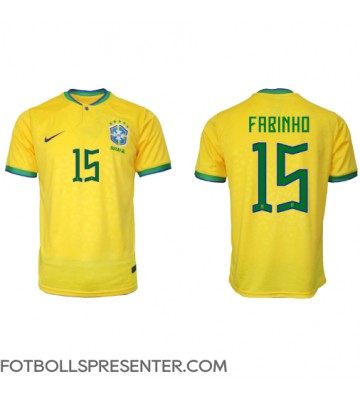 Brasilien Fabinho #15 Hemma Matchtröja VM 2022 Kortärmad